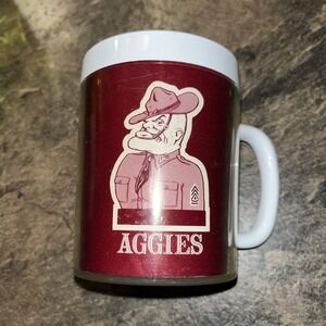 VTG Texas A&M Aggies Plastic Coffee Cup OLD SARGE OLE Thermo-serv